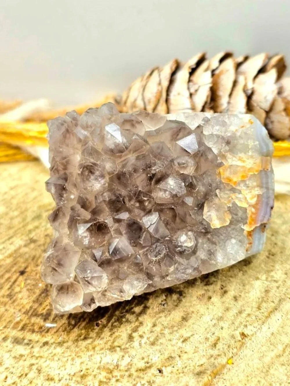 Natural Smokey Crystal Cluster Hand Carved Mouse Figurine